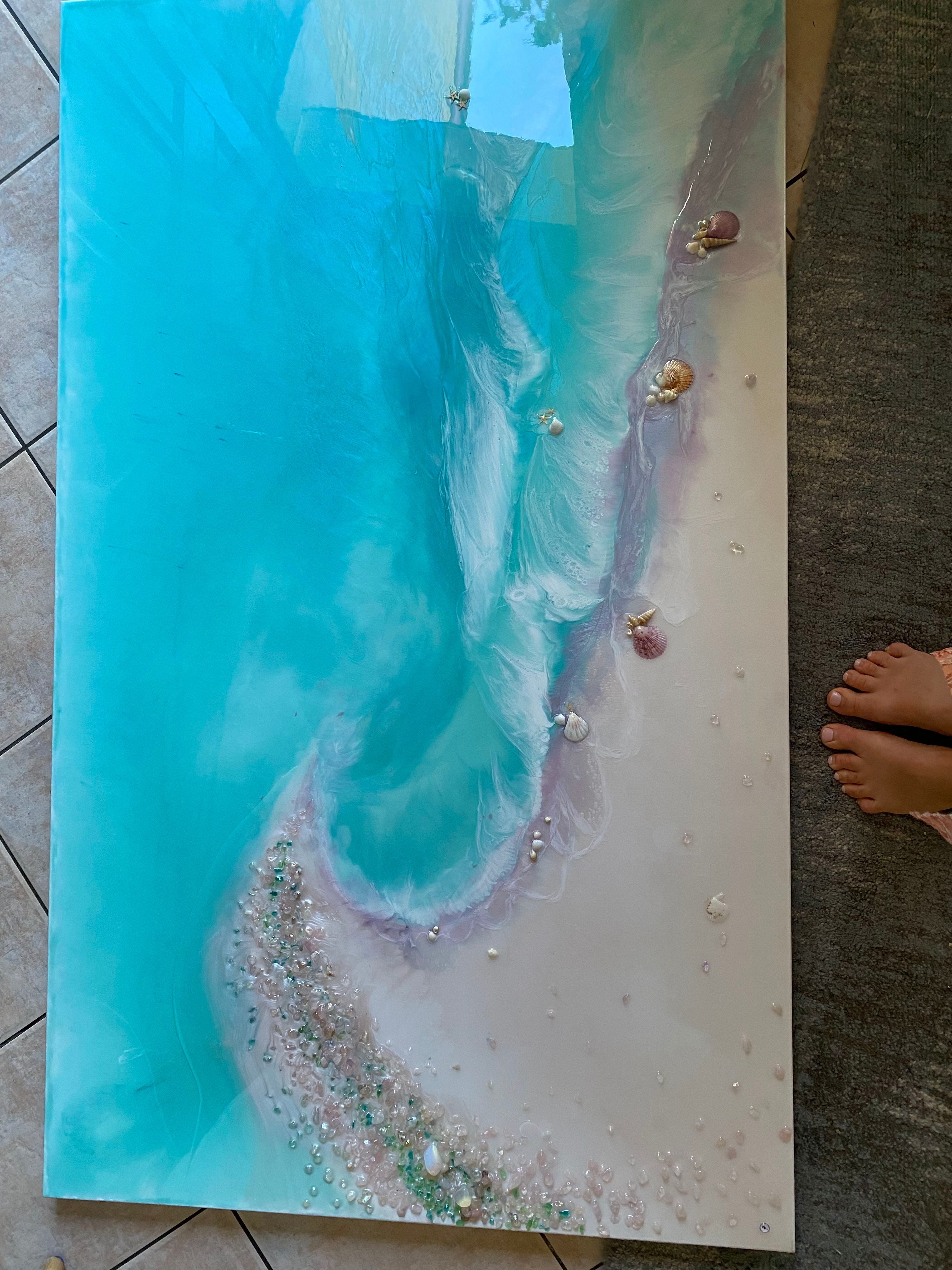 Bounty Dream Whitsundays - Whitehaven Beach - Heart Reef - Great Barrier Reef aqua 5.0. 90x150cm