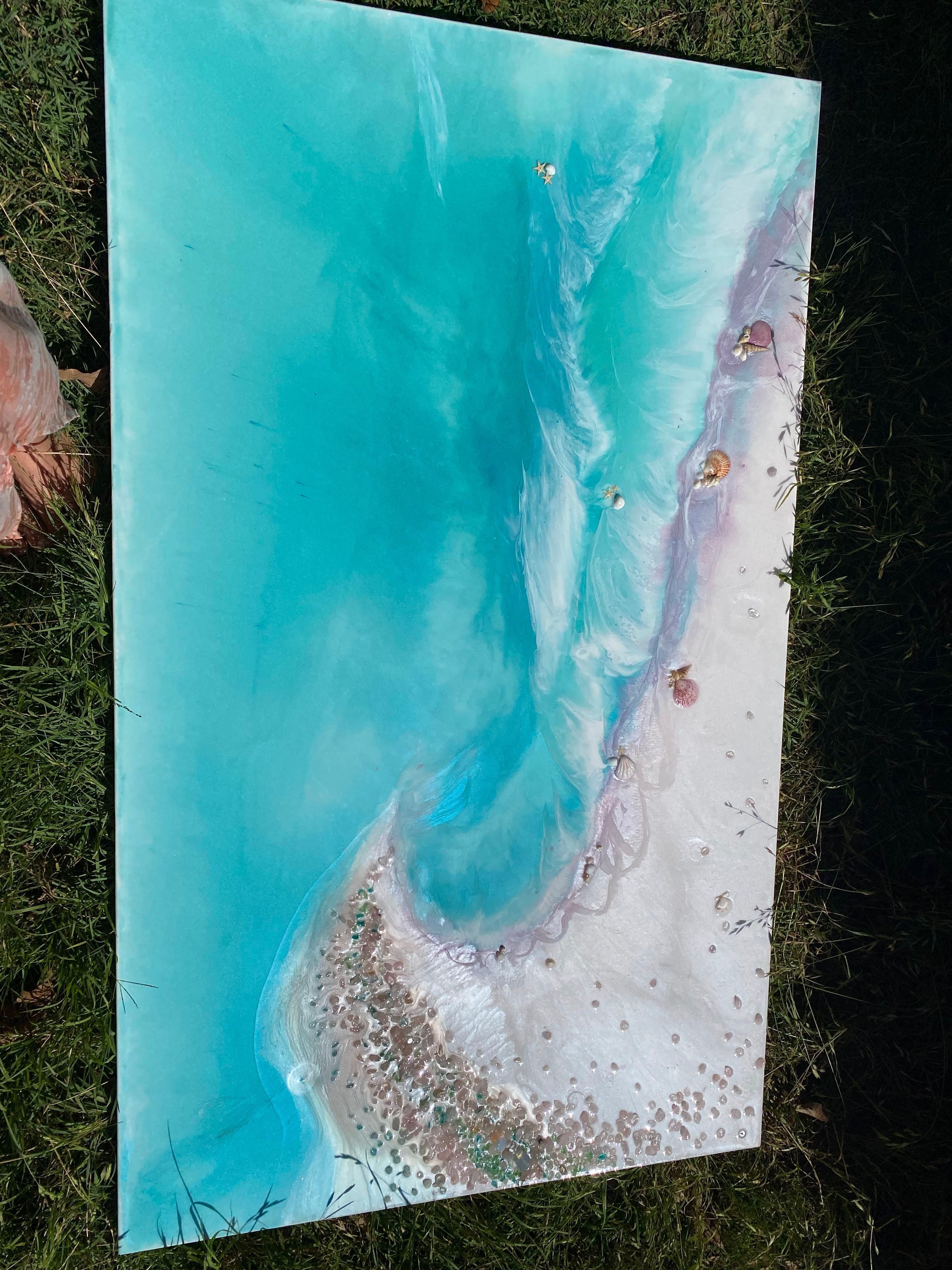 Bounty Dream Whitsundays - Whitehaven Beach - Heart Reef - Great Barrier Reef aqua 5.0. 90x150cm