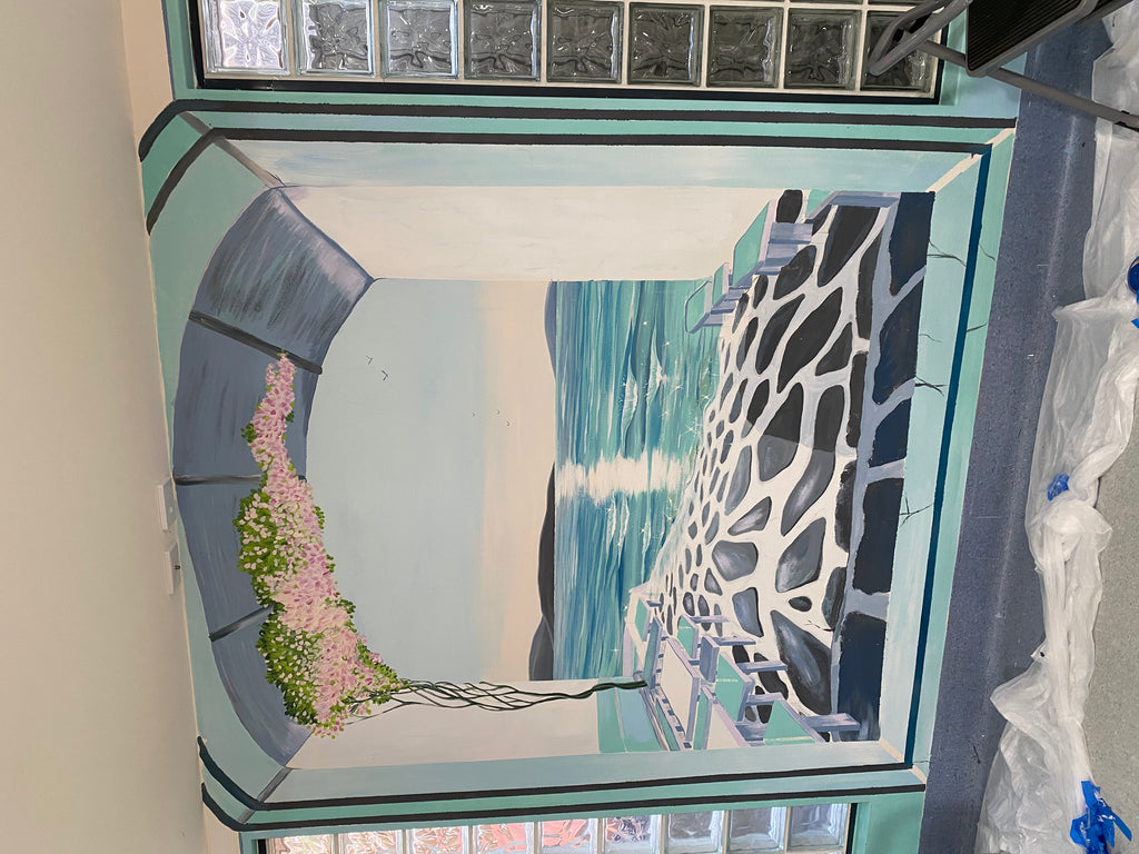 Santorini Greece Mural - Arch Cafe