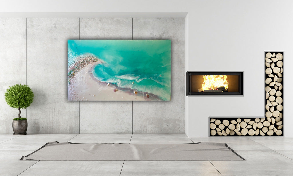 Bounty Dream Whitsundays - Whitehaven Beach - Heart Reef - Great Barrier Reef aqua 5.0. 90x150cm