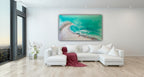 Bounty Dream Whitsundays - Whitehaven Beach - Heart Reef - Great Barrier Reef aqua 5.0. 90x150cm