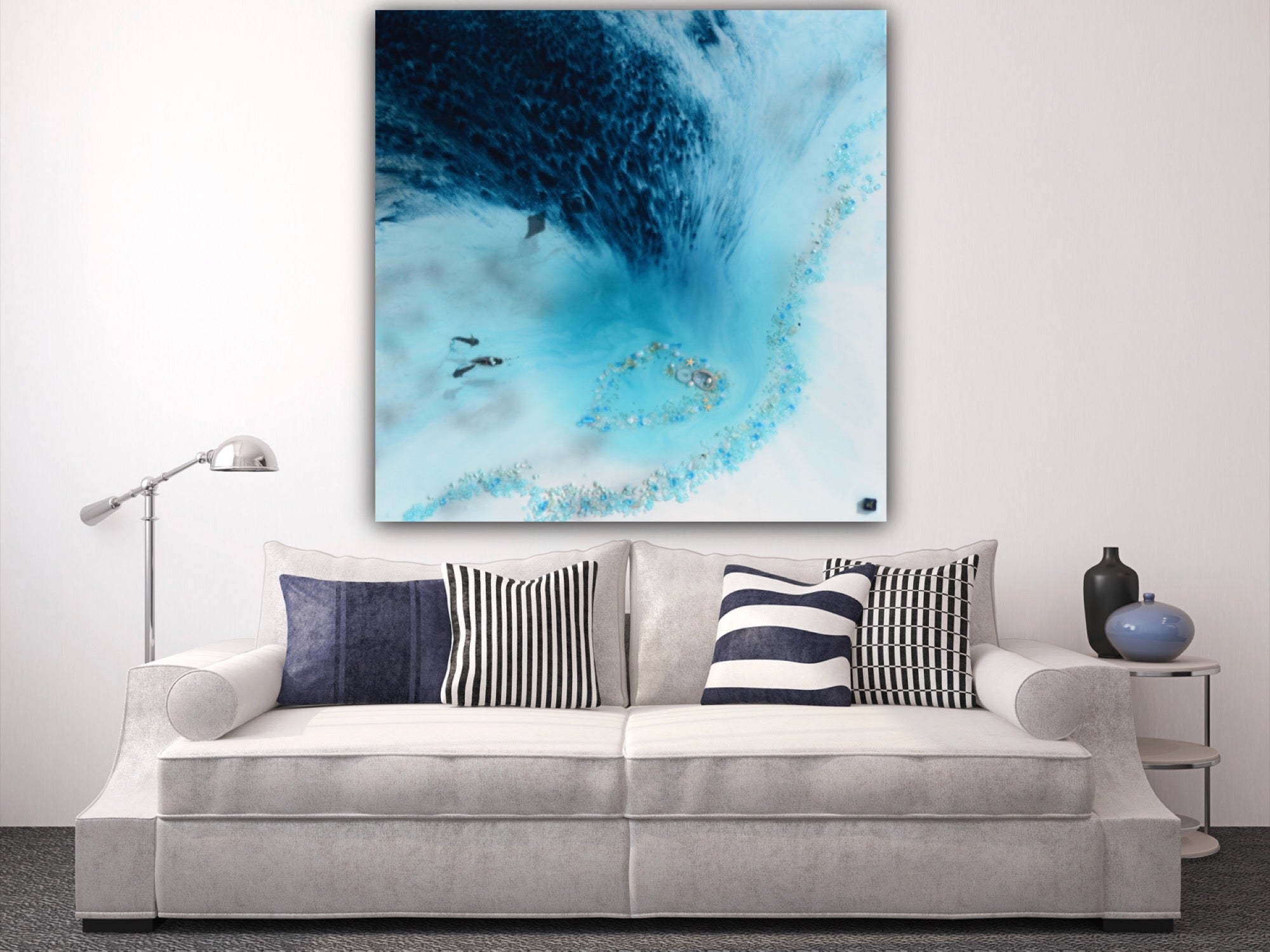 Abstract Coast. Tropical Teal. Blue Lagoon. Art Print. Antunelle 4 Lagoon - Jewel Reef. Ocean. Limited Edition Print