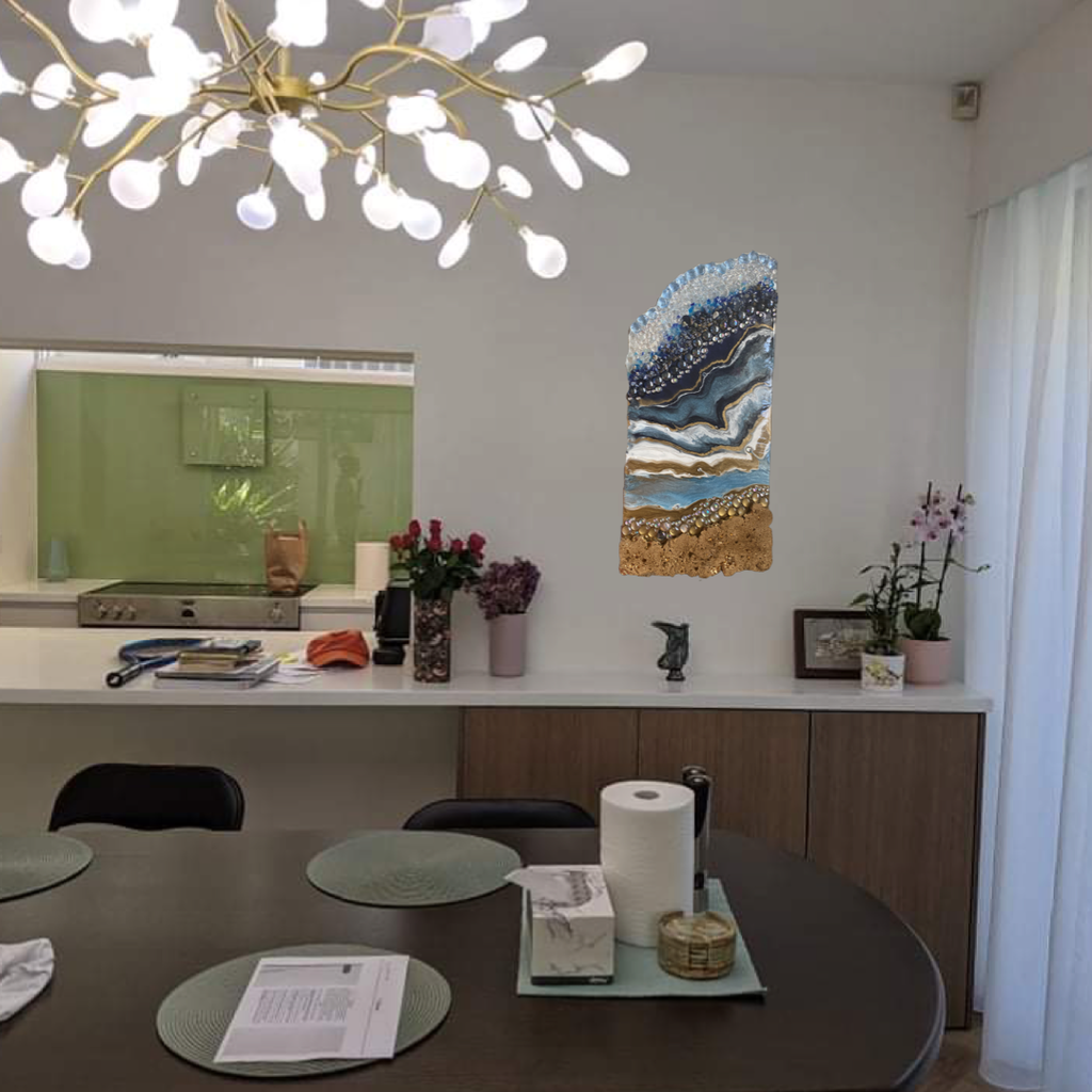 Lapis Lazuli Blue Gold crytal with blue lapis lazuli, glass and clear quartz