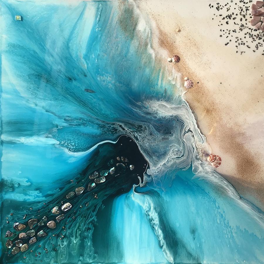 MADE TO ORDER SQUARE OCEAN Coastal Painting