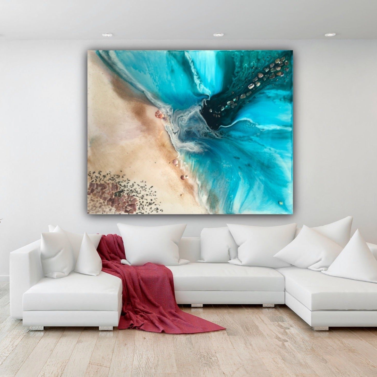 Commission. Abstract Beach. Seascape Rise Above. Antuanelle 3 Original Artwork. COMMISSION - Custom Artwork