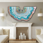 Moonlight Geode Freeform with Moonstones and swarovski crystals 84X120CM