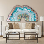 Moonlight Geode Freeform with Moonstones and swarovski crystals 84X120CM