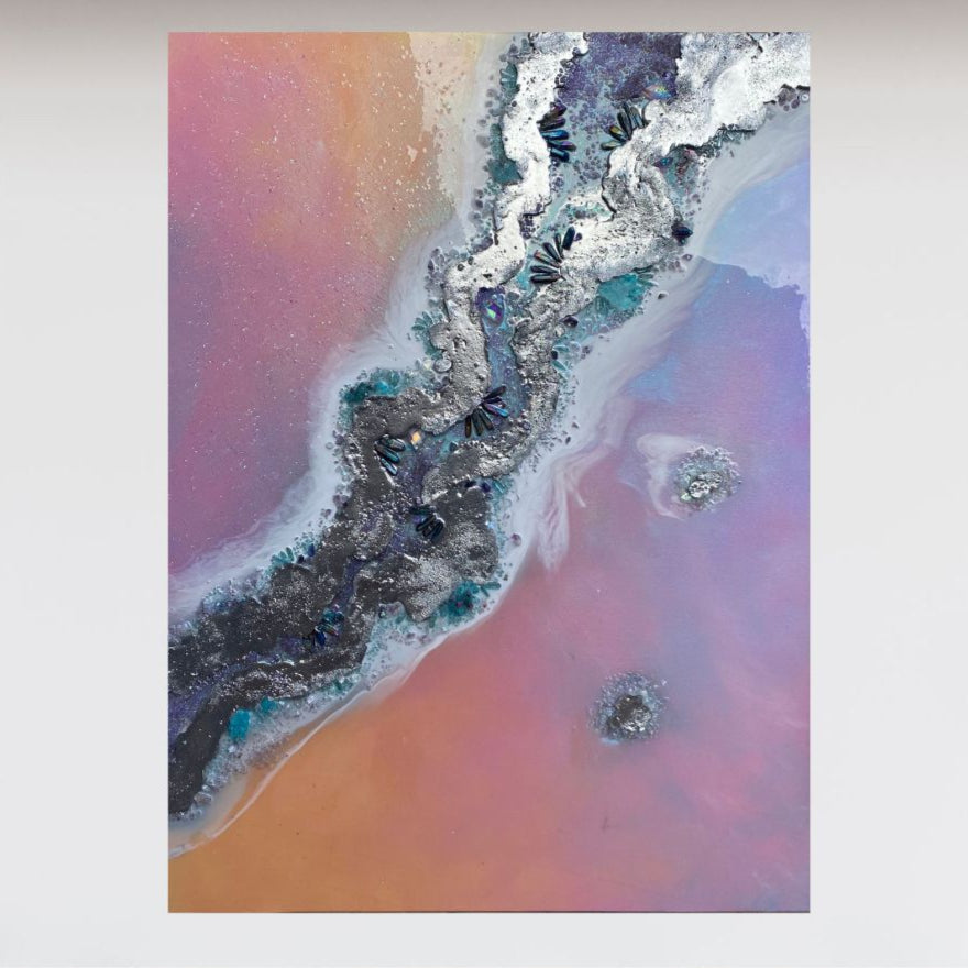 Rainbow Lucent with qua Aura Quartz crystals,Amethyst, Titanium Aura, Swarovski