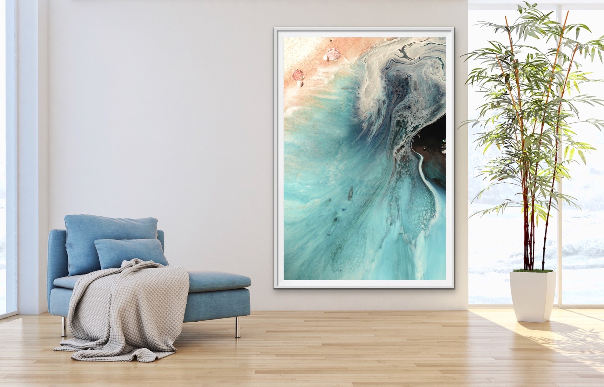 Abstract Beach. Rise Above Swell Neutral Ocean. Art Print. Antuanelle 2 Ocean Seascape. Limited Edition Print