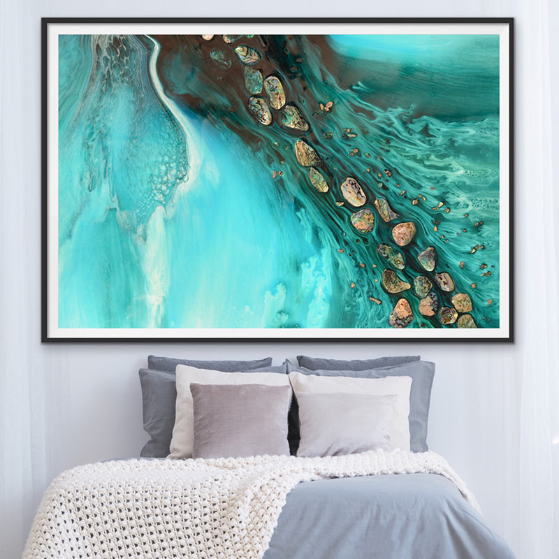 Abstract Ocean. Teal & Aqua. Rise Above Tide 3. Art Print. Antuanelle 1 Artwork. Limited Edition Print