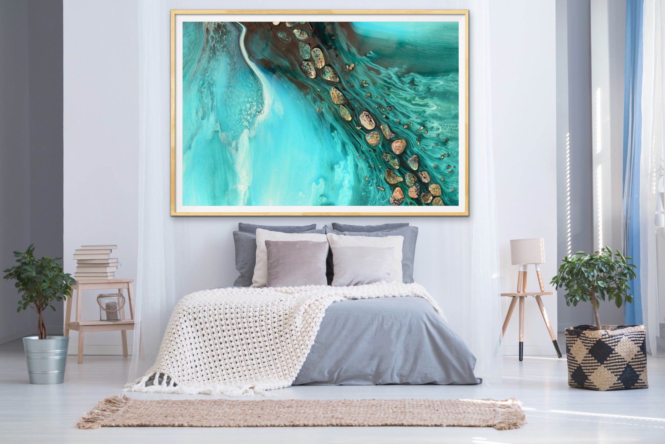 Abstract Ocean. Teal & Aqua. Rise Above Tide 3. Art Print. Antuanelle 2 Artwork. Limited Edition Print