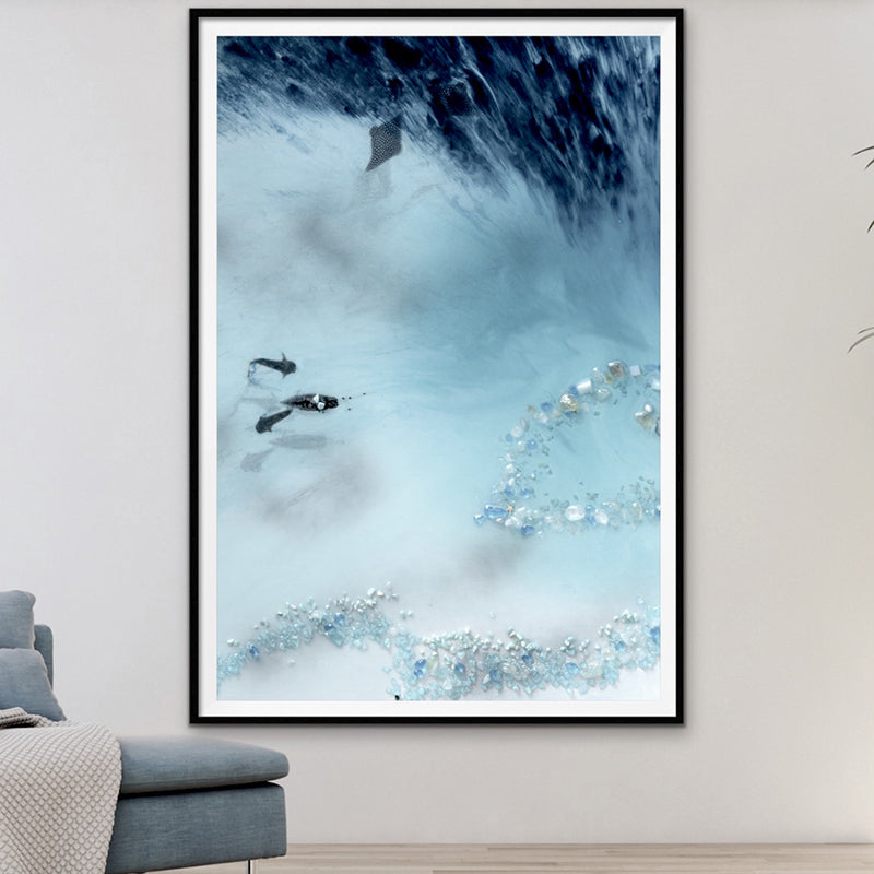 Abstract Reef Artwork. Grey & blue. Blue Lagoon. Art Print. Antuanelle 1 Lagoon Limited Edition Print