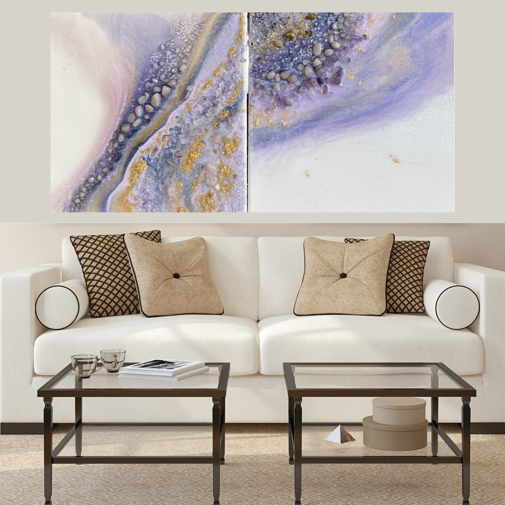 Light Amethyst Gemstone Artwork with Amethyst. COMMISSION