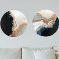 2 Black and White Crystal Geode. Sapphire. Original Artwork Diptych Set of Two
