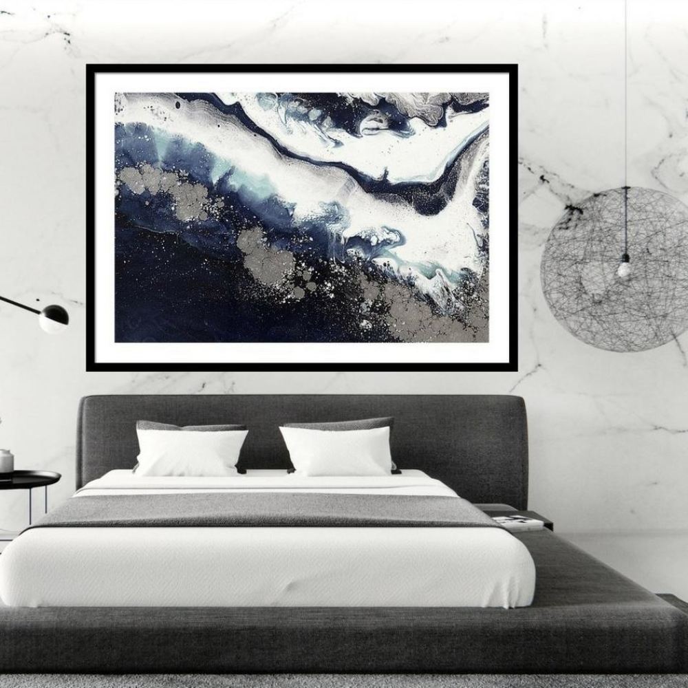 Abstract Ocean. Navy Wave. Ice Flow. Art Print. Antuanelle 1 Flow - Sydney Harbour Limited Edition Print