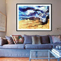Abstract Seascape. Blue & Beige. Mosman wave. Art Print. Antuanelle 1 Wave. Limited Edition Print