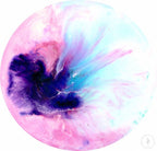 Abstract Floral Round. Pink and Blue. Calmo. Art Print. Antuanelle 2 Calmo | MARIE ANTUANELLE Round Perspex Acrylic Print