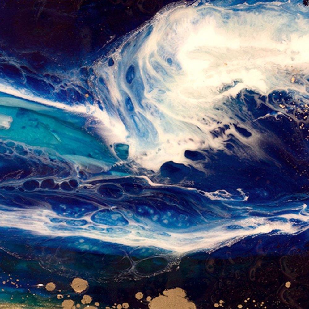 Abstract Navy Seascape. Blue Deep Pandora. Art print. Antuanelle 2 Pandora Ocean. Limited Edition Print