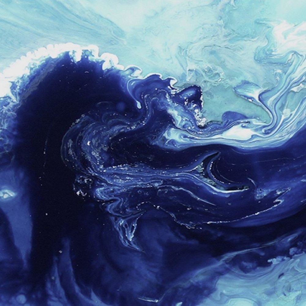 Abstract Seascape. Navy & sky Blue. Bondi Swell. Art Print. Antuanelle 2 Ocean. Limited Edition Print
