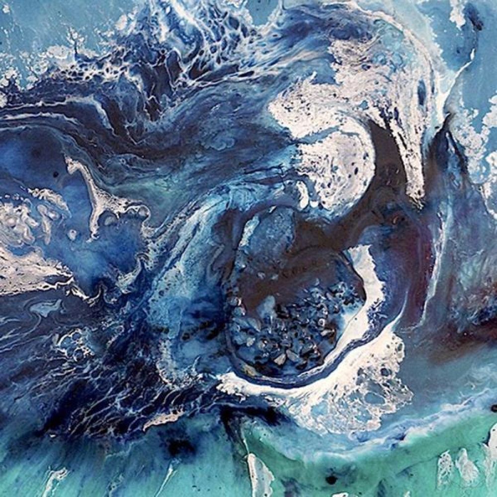 Abstract Seascape. Blue Ocean. Bondi Surf Aqua. Art Print. Antuanelle 2 Neutral Limited Edition Print