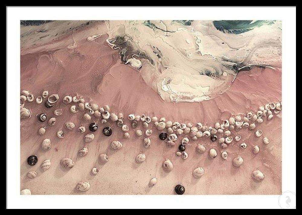 Abstract Ocean. Pastel Pink. Venus Seashells. Art Print. Antuanelle 5 Ocean Limited Edition Print