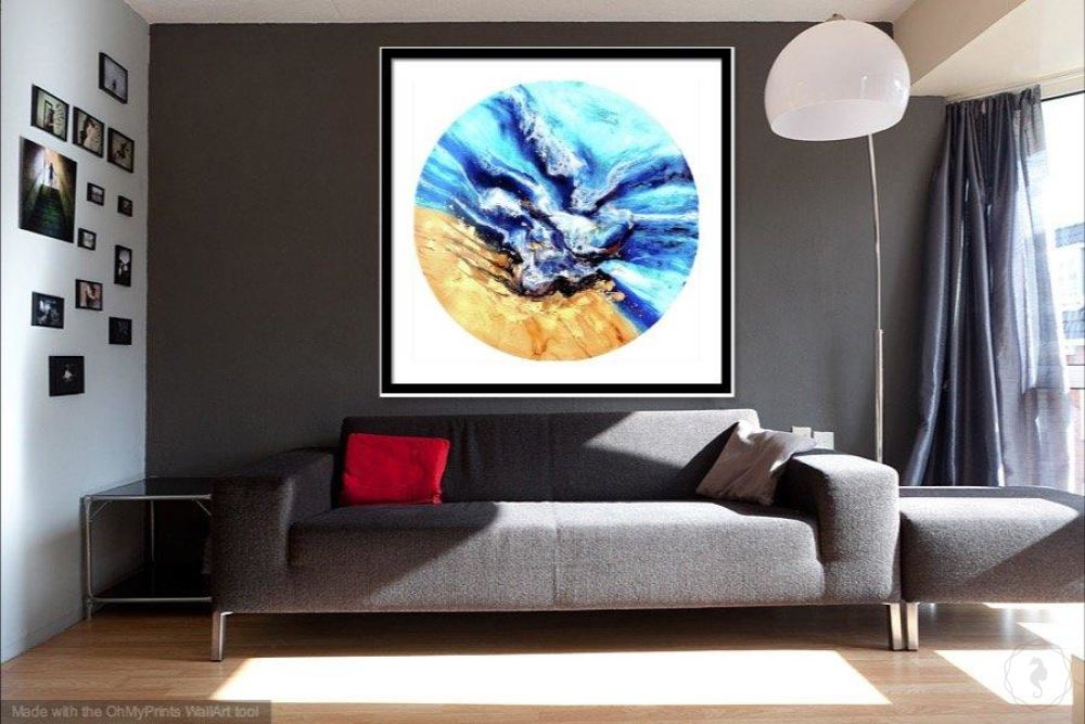 Round Abstract Ocean. Mosman wave. Art Print. Antuanelle 4 Seascape. Perspex Print