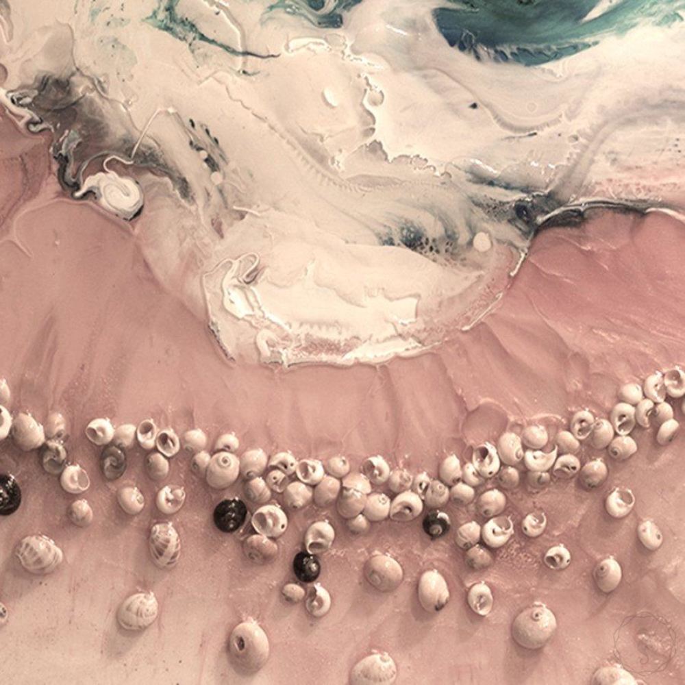 Abstract Ocean. Pastel Pink. Venus Seashells. Art Print. Antuanelle 4 Ocean Limited Edition Print