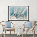 Pastel Seascape. Grey & Teal. Neutral Seafoam. Art Print. Antuanelle 2 Seafoam Abstract Limited Edition Print