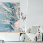 Pastel Seascape. Grey & Teal. Neutral Seafoam. Art Print. Antuanelle 1 Seafoam Abstract Limited Edition Print
