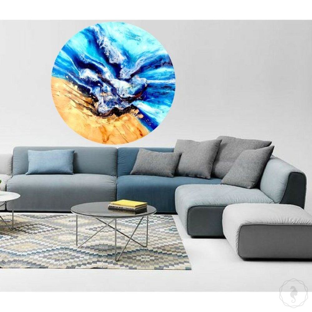 Round Abstract Ocean. Mosman wave. Art Print. Antuanelle 2 Seascape. Perspex Print