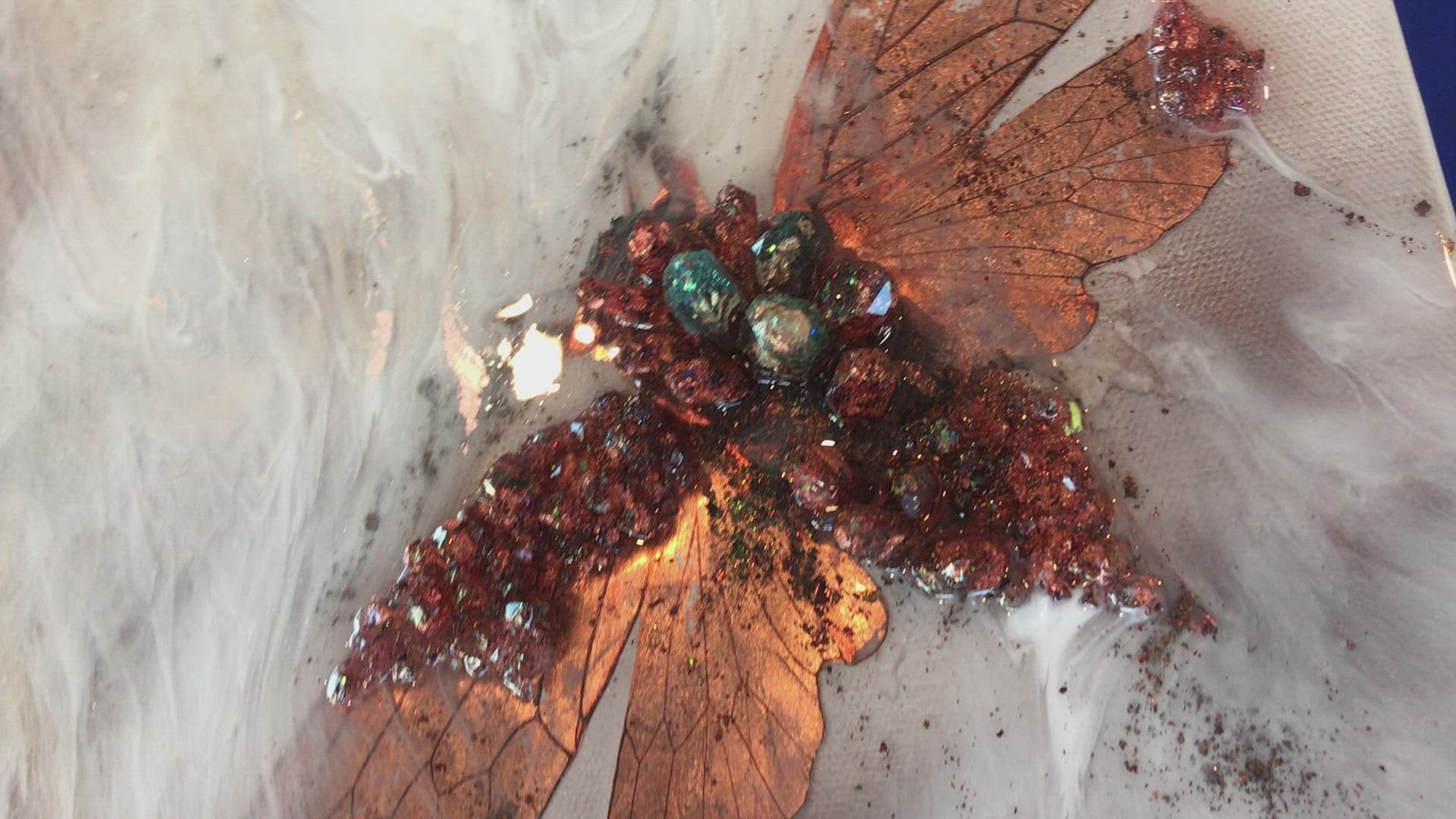 Cicada in Gold. Opal. Original Artwork