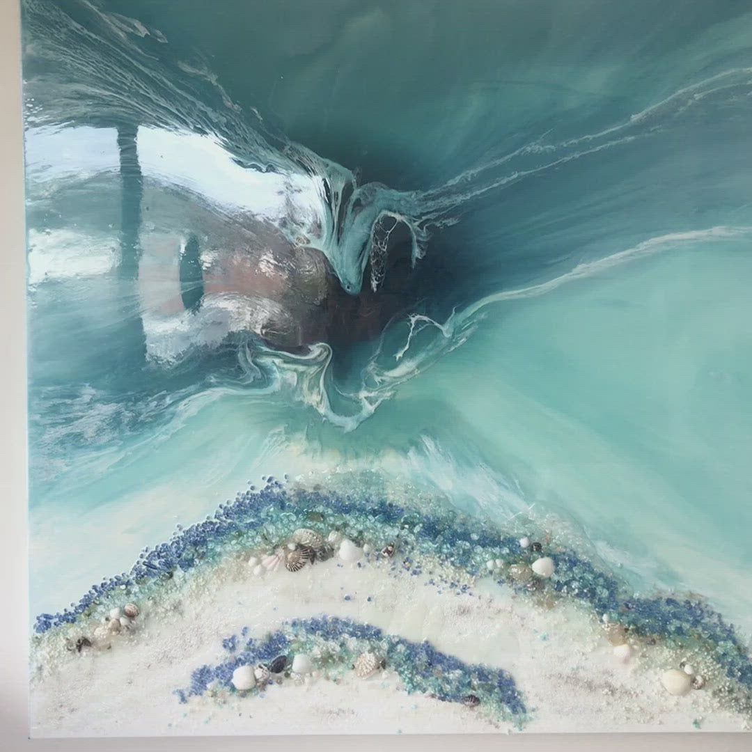 Crystal Clear. Ocean Gemstone Artwork with Amazonite.