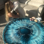 Teal Seascape Abstract. Ocean Porthole. Beyond. Antuanelle 2 Abstract Seascape. Original Artwork