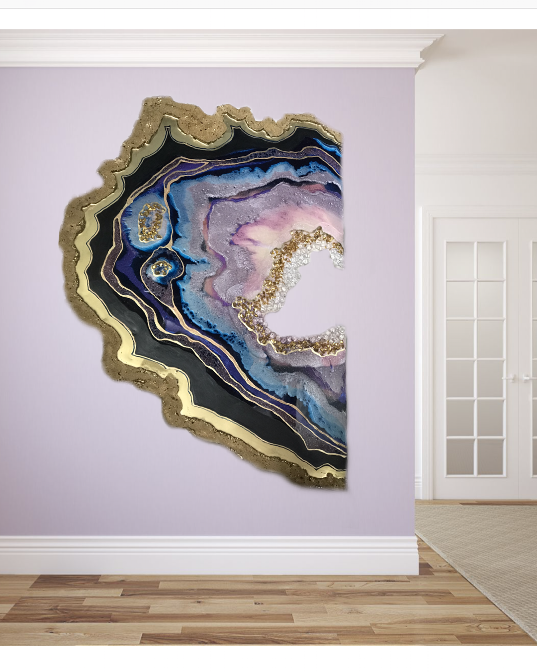 Purple and Gold amethyst geode - Custom Artwork 10 Amethyst Geode Original Artwork. COMMISSION