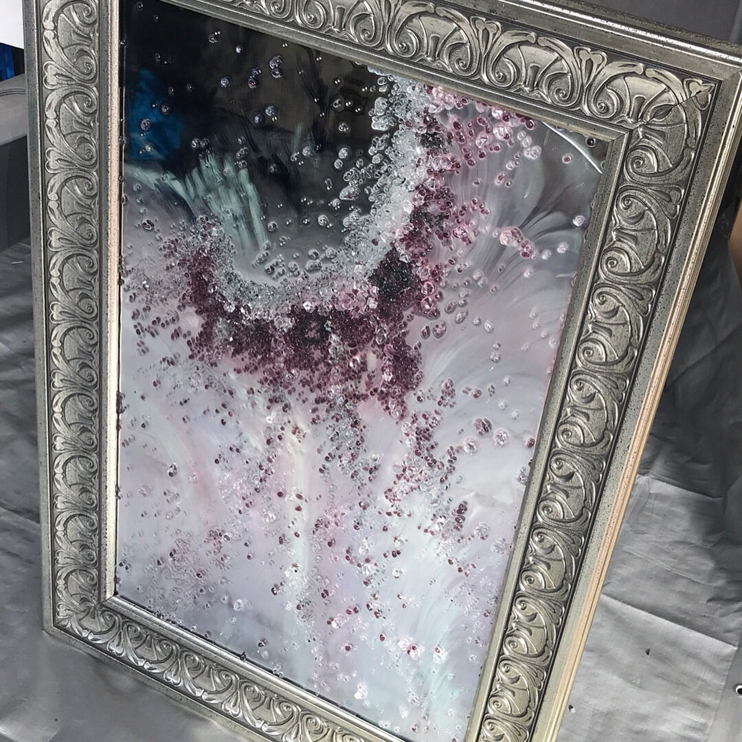 Lavender sky. Original Abstract Artwork with Crystals - Antuanelle - 5