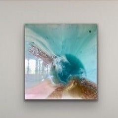 Teal Abstract Artwork. Ocean Blue. Aqua Bliss. Antuanelle 3 Abstract. Original 100x100cm