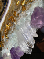 Amethyst Torus  Geode. Freeform Purple and Gold Wisdom Artwork with Amethysts