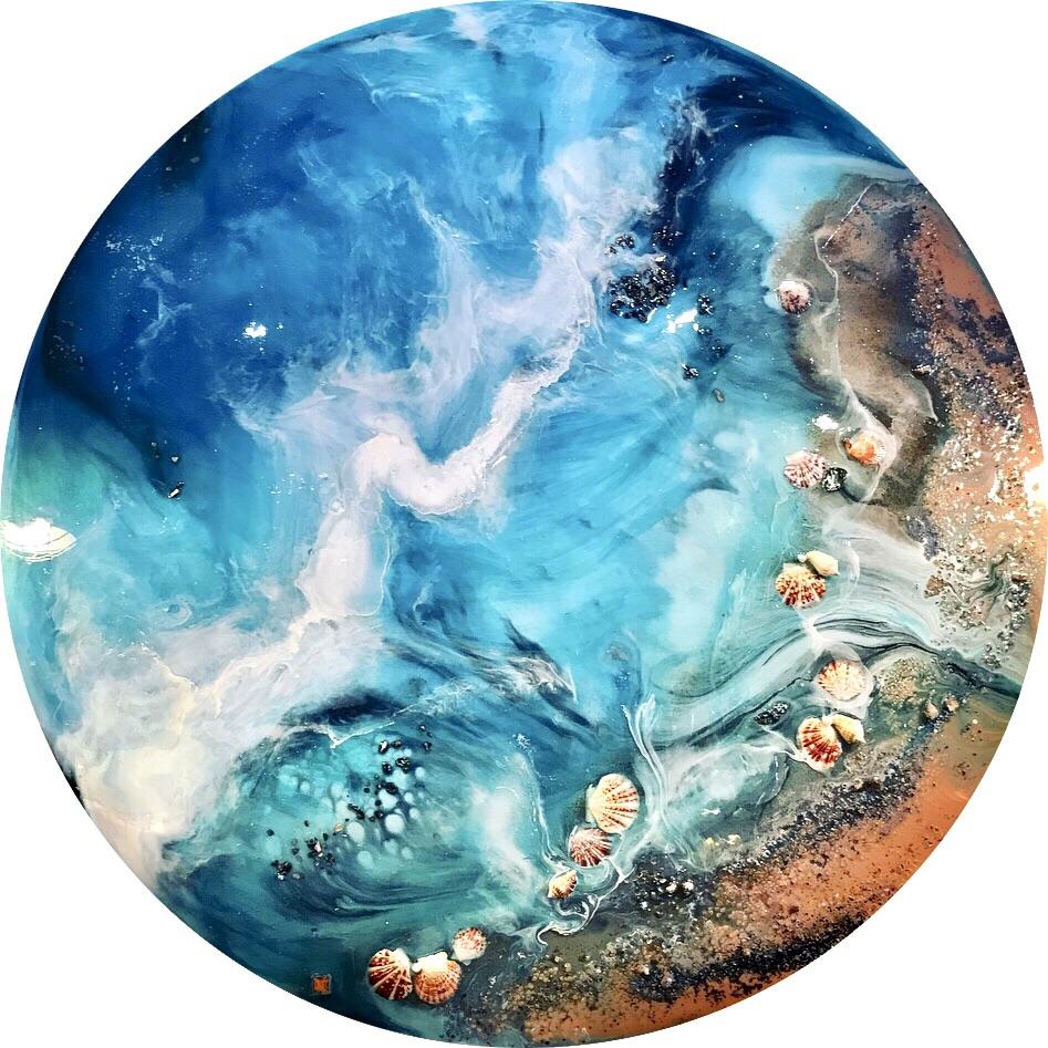 2 Mermaid. Ocean Artwork. COMMISSION