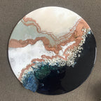 6 Black and White Crystal Geode 2. Blue Sapphire. Round Acrylic Perspex Print