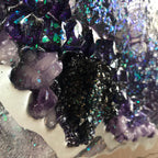 Peace and Wisdom Amethyst Artwork with Crystals. Original Artwork