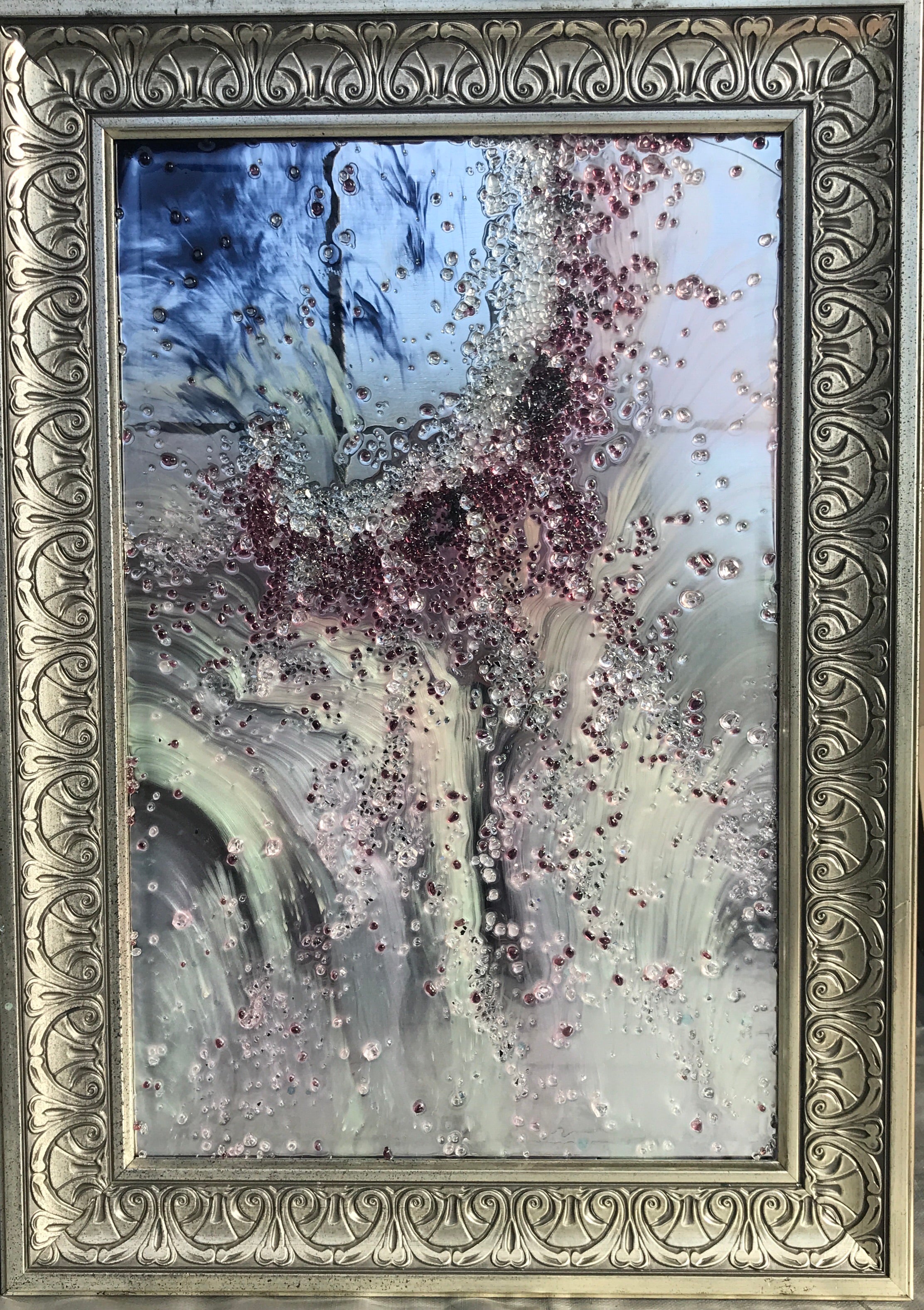 Lavender sky. Original Abstract Artwork with Crystals - Antuanelle - 4