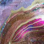 - Starbright 1 Pink and Gold Geode Art Abstract Crystal Artwork