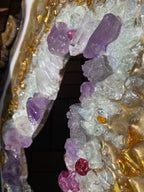 Amethyst Torus  Geode. Freeform Purple and Gold Wisdom Artwork with Amethysts