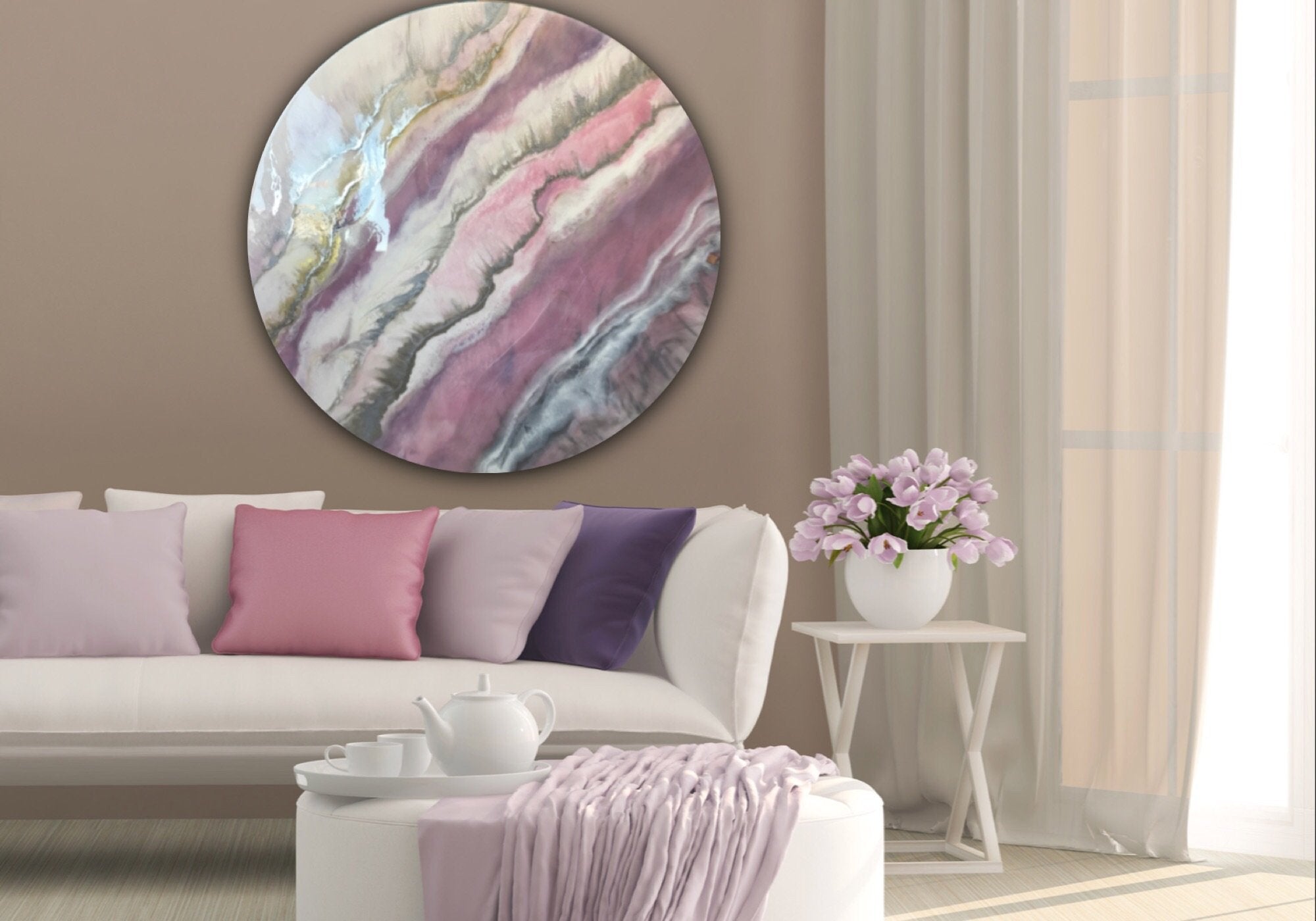 Blush Sands. Round Artwork