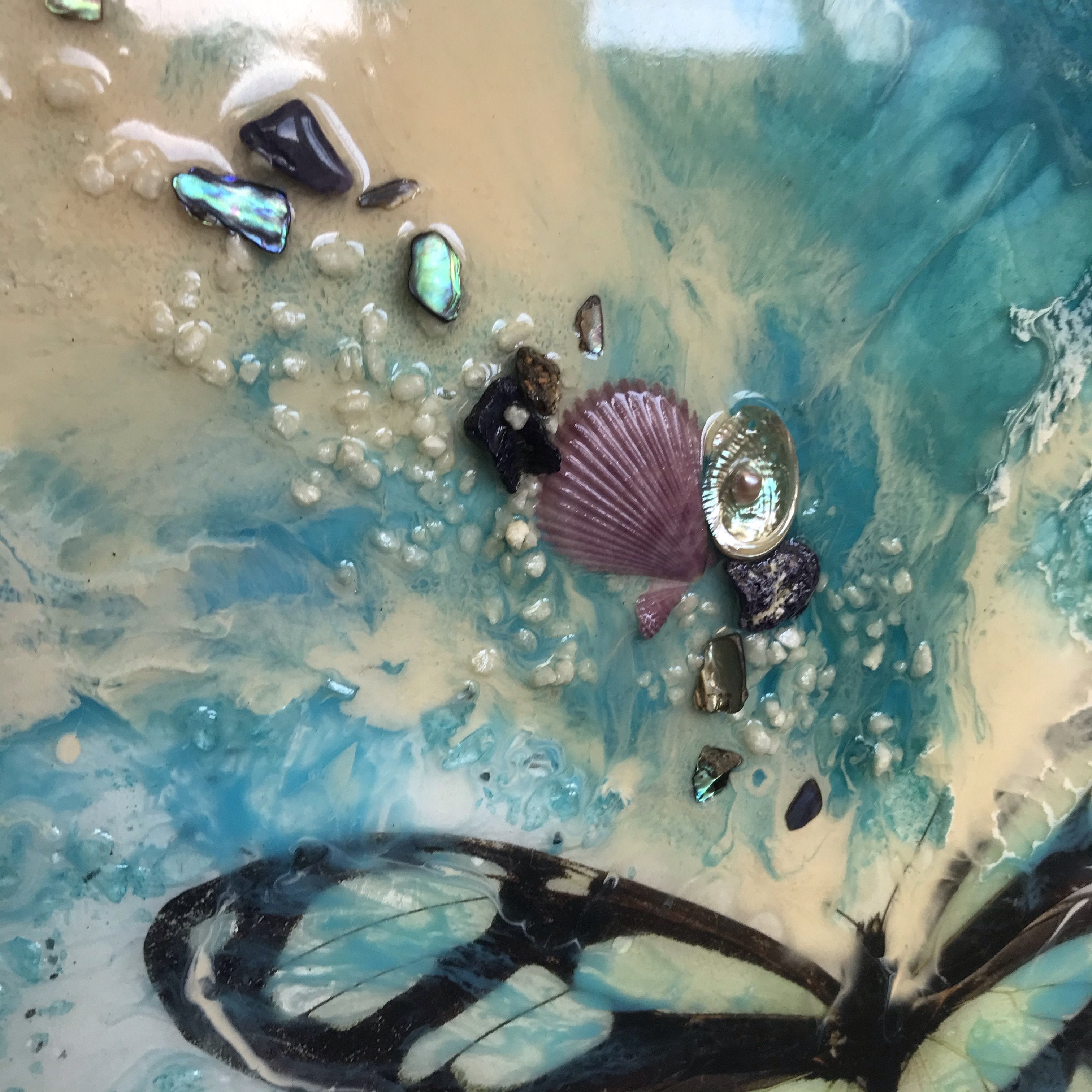 4 Butterfly Dream. Pearl. Round Acrylic Perspex Print