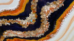 Golden Reef Orange  Navy Crystal Reef Artwork with natural Citrine 150x75cm