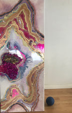 - Starbright 1 Pink and Gold Geode Art Abstract Crystal Artwork