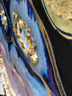 Purple and Gold amethyst geode - Custom Artwork 3 Amethyst Geode Original Artwork. COMMISSION