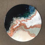 Navy and Teal Artwork. Abstract seascape. Jervis Bay. Antuanelle 4 Black White Crystal Geode. Pink Dune. Sapphire. Original Artwork 