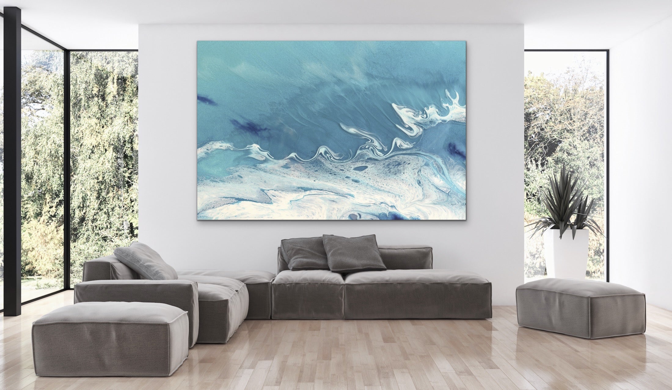 Pastel Abstract Artwork. Bali Utopia Grey Sky. Art Print. Antuanelle 6 Neutral Limited Edition Print